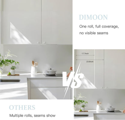 Dimoon 17.7''x118'' Peel and Stick Wallpaper White Contact Paper for New Environmentally Friendly Materials Thickening Upgrade Embossed Renter Friendly Wall Paper Modern Vinyl Wrap Countertop Bedroom