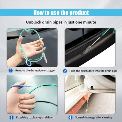 Auto Sunroof Drain Cleaning Tool, 78 Inch Extra Long Drain Cleaning Brush, Pipe Cleaner Dredging Tool, Flexible Tube Cleaning Brush for Car Sunroof Windshield Wiper Drain Hole