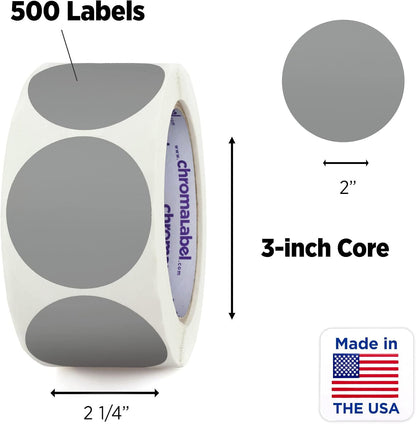 ChromaLabel 2 inch Color-Code Dot Labels | 500/Roll (Yellow)
