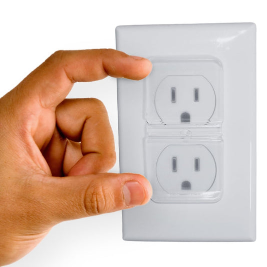 White Double Outlet Covers Baby Proofing (10 Pack, 20 Sockets) | Baby Proof Plug Covers for Electrical Outlets | Safe & Secure Baby Safety Products | Childproof Socket Covers Protect Toddlers & Babies