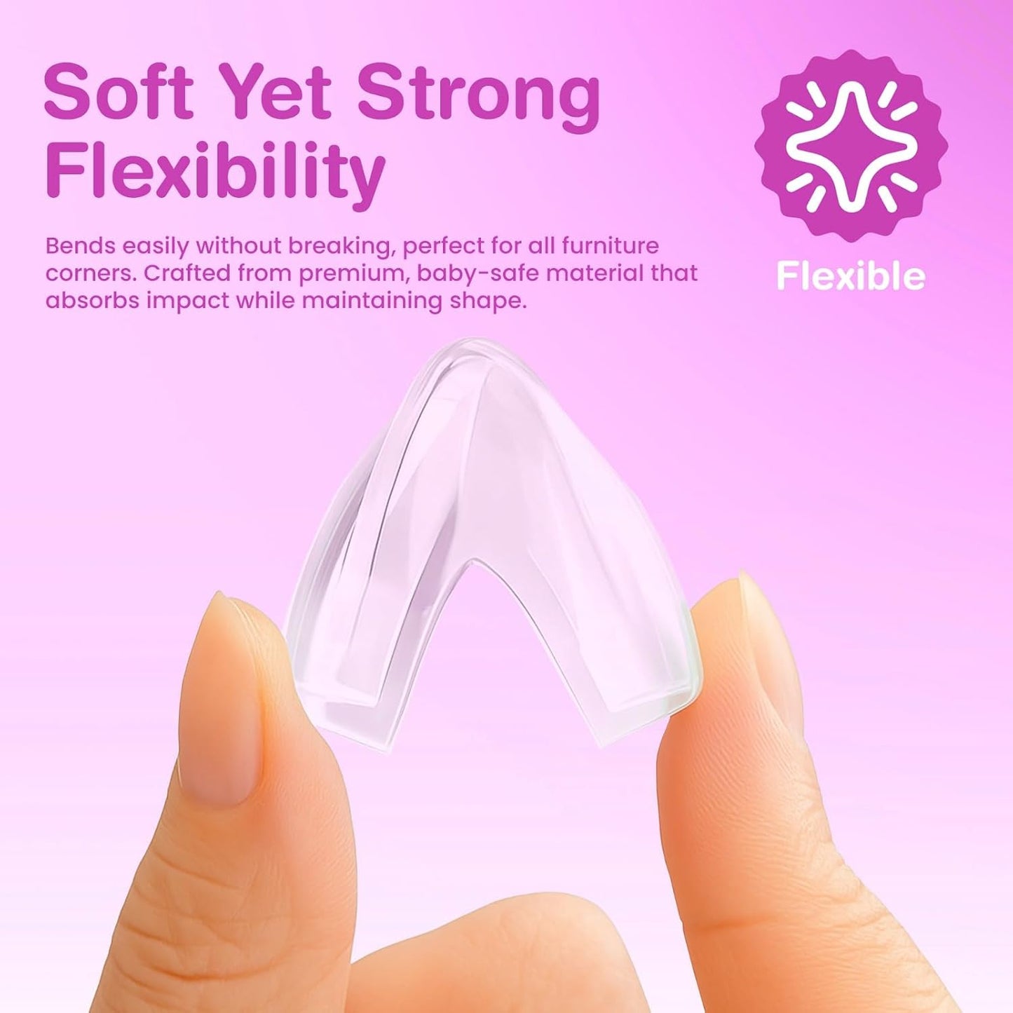 15 Pcs L-Shape Corner Protector for Baby Proofing – Clear 4cm x 4cm Edge Safety Bumpers for Furniture & Sharp Table Corners – Slim Profile Secure Adhesive Gel Pads Included