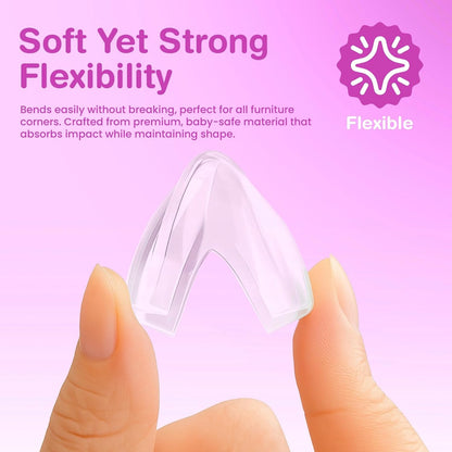 15 Pcs L-Shape Corner Protector for Baby Proofing – Clear 4cm x 4cm Edge Safety Bumpers for Furniture & Sharp Table Corners – Slim Profile Secure Adhesive Gel Pads Included