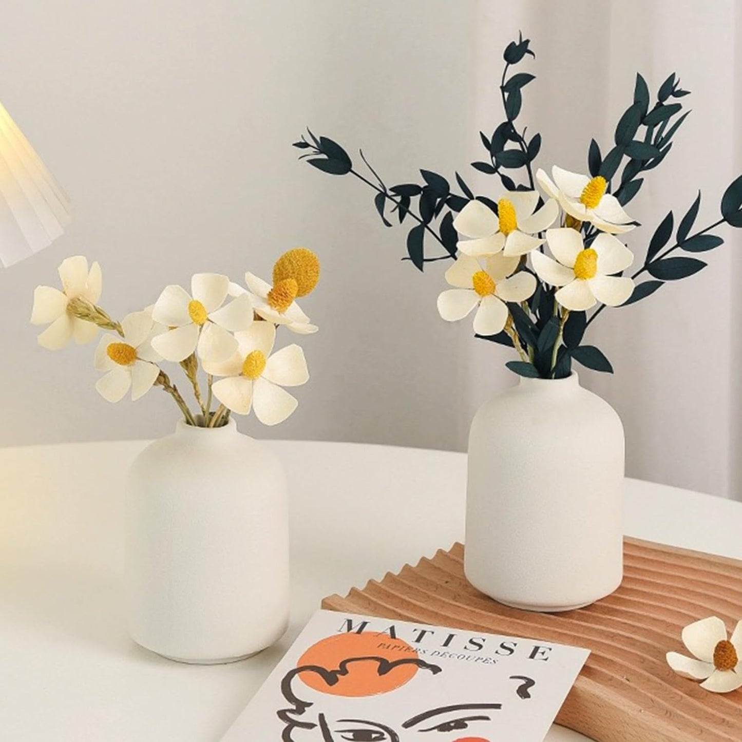 Modern Small Flower Vases 8 Pack - Ceramic, White