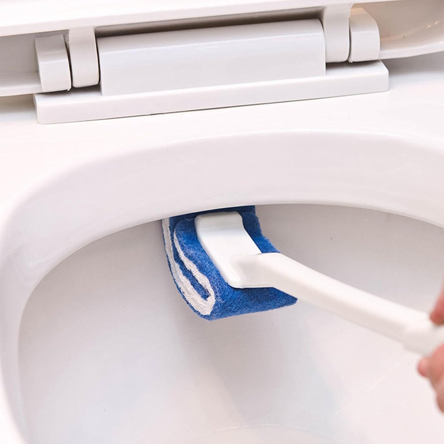 Curved Toilet Brush, Deep Cleaning Toilet Brush, Curved Under Rim Toilet Bowl Brush with Soft Nylon, Scratch Bathroom Cleaning Tool