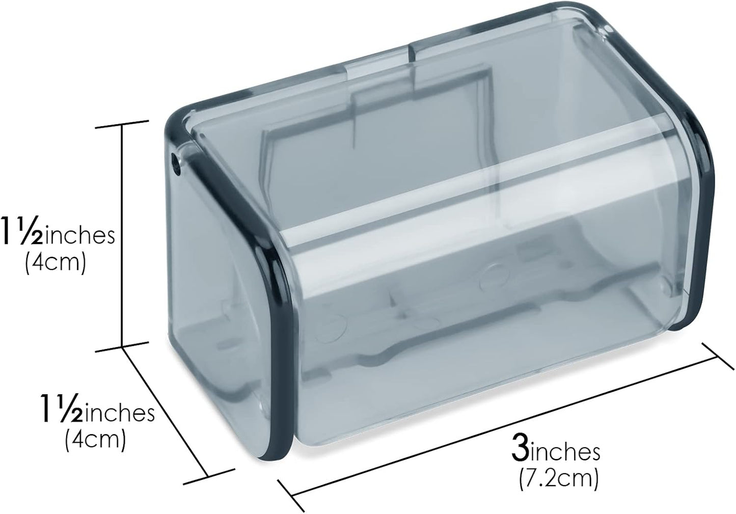 Linkidea Lightweight Toothbrush Holder Wall Mounted with Dustproof Cover, 2 Slots Self Adhesive Organizer for RV, Camper, Shower, Bathroom (Grey)