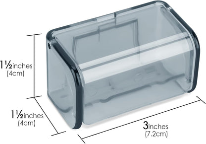 Linkidea Lightweight Toothbrush Holder Wall Mounted with Dustproof Cover, 2 Slots Self Adhesive Organizer for RV, Camper, Shower, Bathroom (Grey)