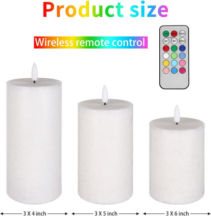 ANGELLOONG Flickering Flameless Candles, Realistic Battery Operated Candles with Remote and Timer, Set of 3 LED Candles for Room Fall Home Wedding Decor Centerpieces Table Party Valentines Decorations