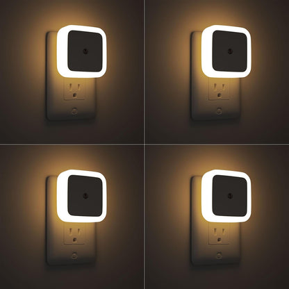 Sujeet Night Light, Night Lights Plug into Wall 4-Pack, Nightlight Plug in Night Lights, Dusk to Dawn Night Lamp Led Night Light for Bedroom, Bathroom, Hallway Warm White