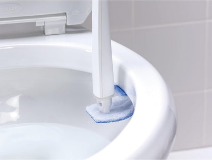 Scotch-Brite Disposable Toilet Scrubber Starter Kit, Disposable Refills with Built-in Bleach Alternative, Includes 1 Handle, Storage Caddy and 5 Refills