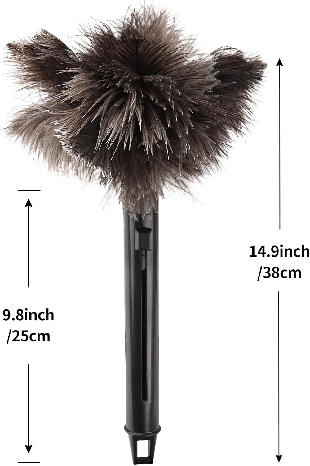 Extendable Cleaning Duster 94 Inch - Long Telescoping Ostrich Feather Dusters with Stainless Steel Extension Pole for High Ceiling Fan, High Ceilings,Roof Dusting