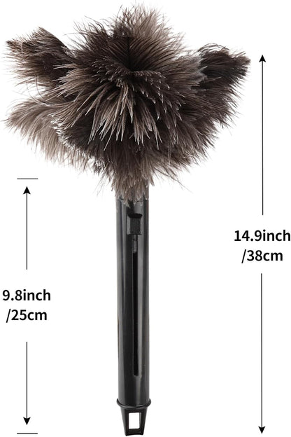 Extendable Cleaning Duster 94 Inch - Long Telescoping Ostrich Feather Dusters with Stainless Steel Extension Pole for High Ceiling Fan, High Ceilings,Roof Dusting