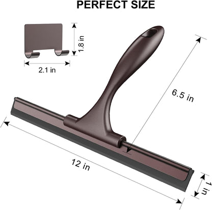 SetSail Squeegee for Shower Glass Door Stainless Steel Shower Squeegee for Glass Doors All-Purpose Window Squeegee for Tile Shower Walls, Sink, Mirror, Bathroom, Car Window Cleaning 10 Inches