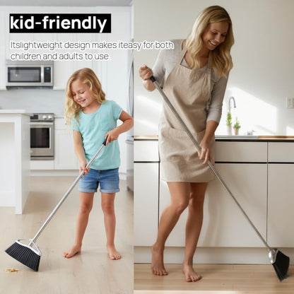 Outdoor Stiff Bristles Angle Broom Heavy Duty Sweeping Patio Broom with Long Handle for Garage Garden Commercial and Industrial