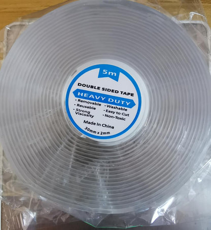 Heavy Duty Double Sided Nano Tape, 16.5FT Removable Mounting Tape, Clear Sticky Wall Tape No Residue, Multipurpose Adhesive Tape for Home Office, Poster, Picture Hanging, Indoor & Outdoor Use