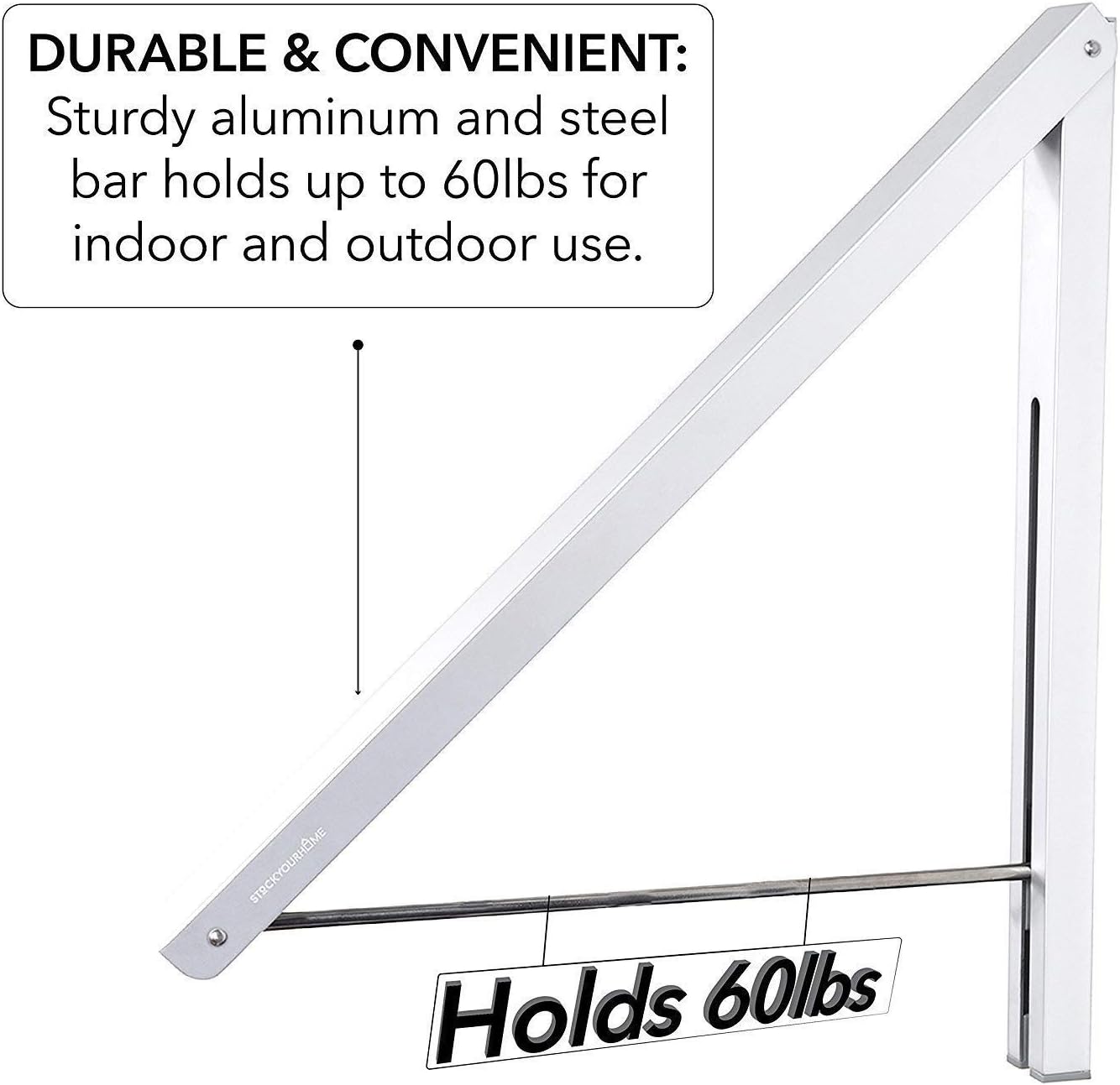 Single Foldable Clothing Rack, Wall-Mounted Retractable Clothes Hanger for Laundry Dryer Room, Hanging Drying Rod, Small Collapsible Folding Garment Racks, Dorm Accessories (Gold)