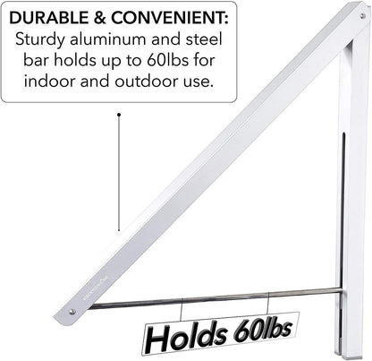 Single Foldable Clothing Rack, Wall-Mounted Retractable Clothes Hanger for Laundry Dryer Room, Hanging Drying Rod, Small Collapsible Folding Garment Racks, Dorm Accessories (Gold)