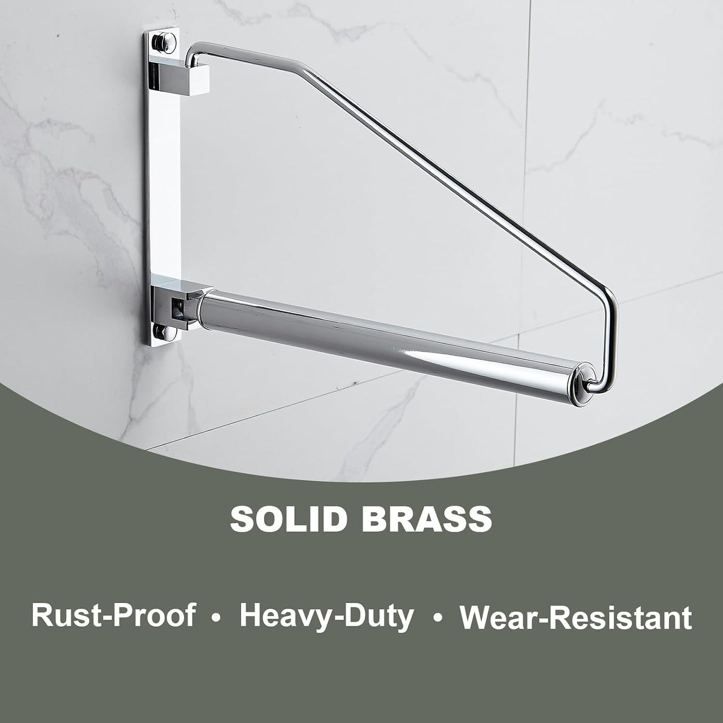 NEWRAIN Folding Wall Mounted Clothes Hanger Rack Clothes Hook Solid Brass with Swing Arm Holder Clothing Hanging System Closet Storage Organizer Heavy Duty Drying Rack Wall Mount,Brushed Gold