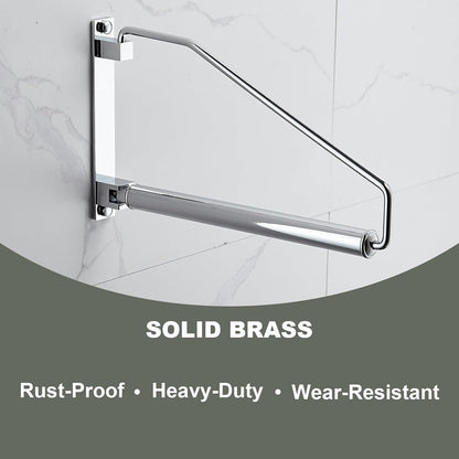 NEWRAIN Folding Wall Mounted Clothes Hanger Rack Clothes Hook Solid Brass with Swing Arm Holder Clothing Hanging System Closet Storage Organizer Heavy Duty Drying Rack Wall Mount,Brushed Gold