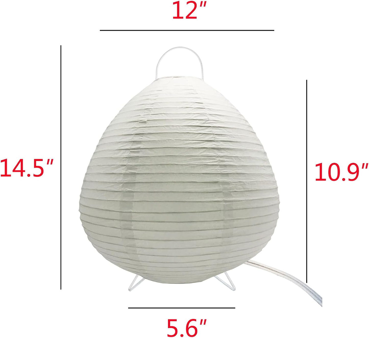 Paper Lamp Desk Lantern Table Lamps Rice Paper Bedside Nightstand Portable Small Light for Living Room Bedroom (1, 19.2"x8.5"x8.5")