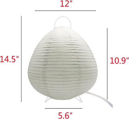 Paper Lamp Desk Lantern Table Lamps Rice Paper Bedside Nightstand Portable Small Light for Living Room Bedroom (1, 19.2"x8.5"x8.5")