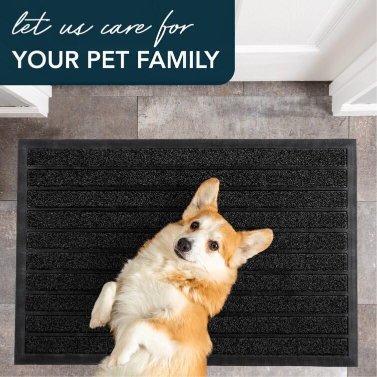 ubdyo Extra Durable Door Mat - Dirt Trapping Outdoor Welcome Mats - Non-Slip Outdoor Indoor Entrance - Low Profile Front Doormat (30" x 17", Bright Brown)