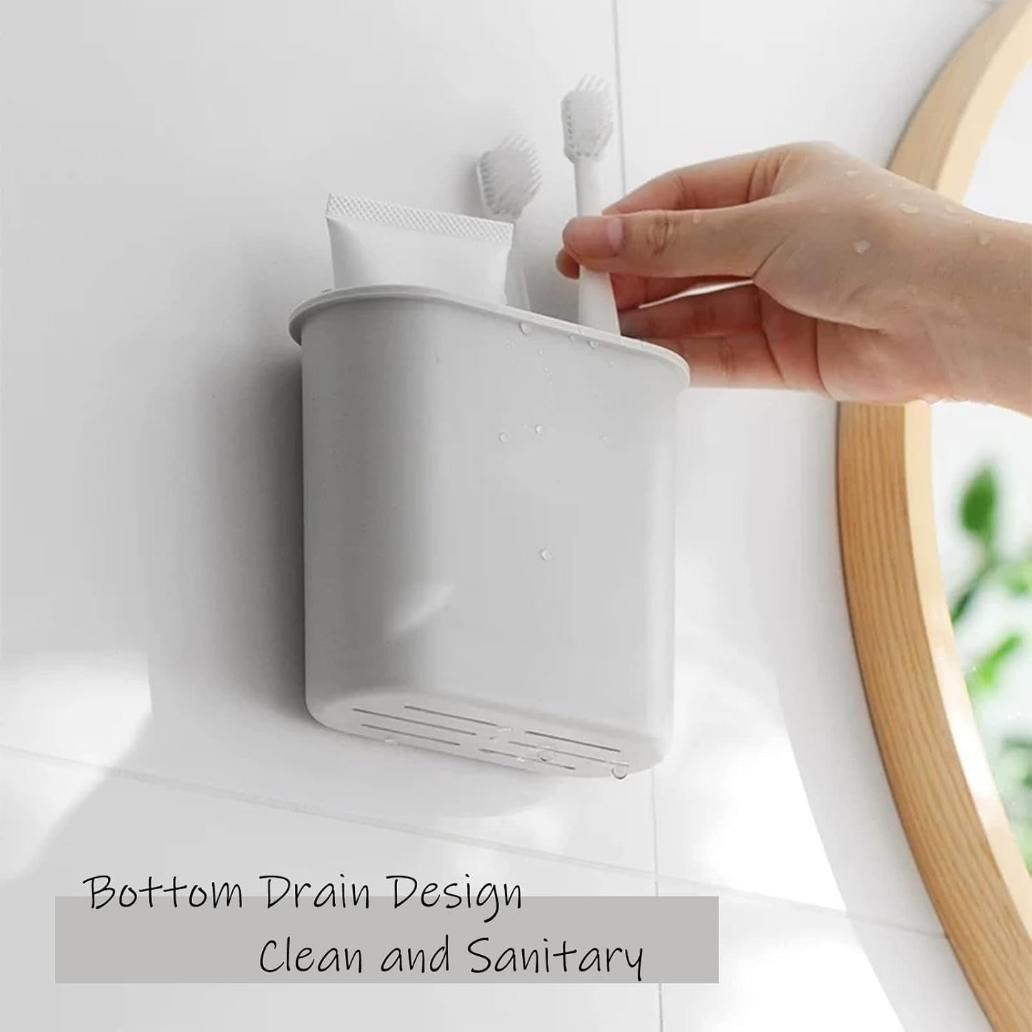 Toothbrush Holders Wall Mounted, Self Adhesive Tooth Brush Holder for Bathroom Electric Toothbrush Toothpaste Razor Bathroom Accessories(Clear)