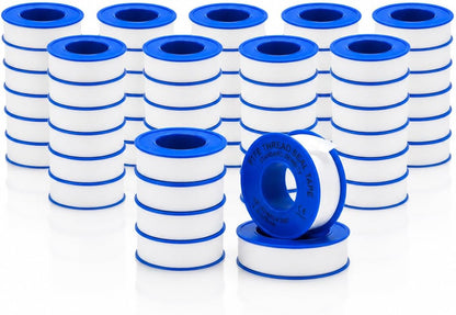 WOD PTST35S Plumbers Pipe Teflon Thread Seal Tape - 1 inch x 520 inch (Case of 50 Rolls) - Leak Proof Sealant for Water, Gas, Oil, Most Chemicals, Hydraulic and High Pressure Lines
