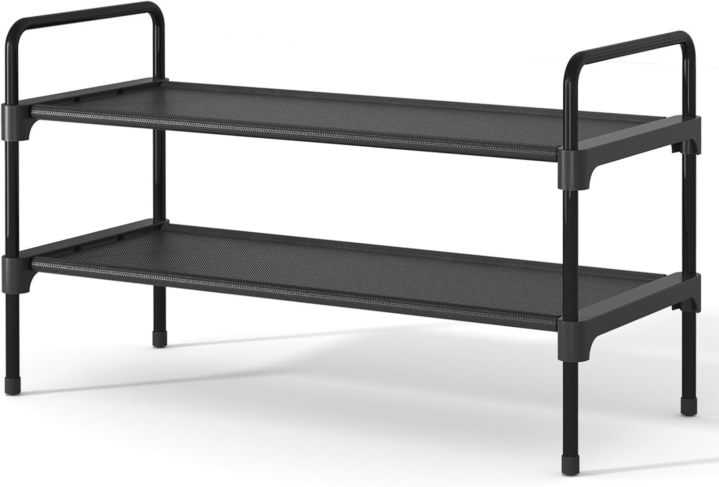 Kitsure Shoe Rack for Closet, Sturdy Shoe Storage for Entryway, Space-Saving Shoe Rack Small and Shoe Shelf, 27.6" Wide, Black