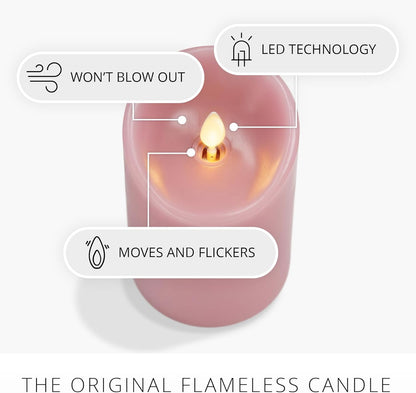 Luminara Flameless LED Battery Operated Ivory Pillar Candle, Flickering Realistic Moving Flame, 3" x 4.5" Luminous Real Wax Indoor Home Decor Pack of 1