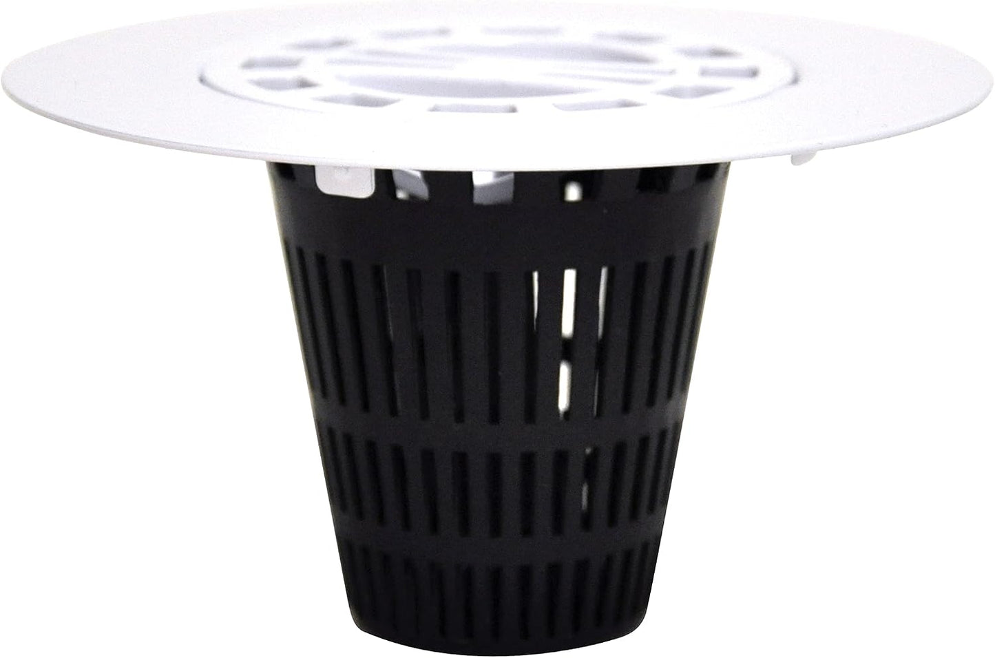 Danco Snap-in Shower Drain Cover with in-Drain Hair Catcher, 4-1/4" Round, White Strainer, (10533)