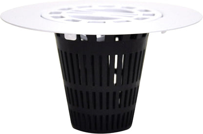 Danco Snap-in Shower Drain Cover with in-Drain Hair Catcher, 4-1/4" Round, White Strainer, (10533)