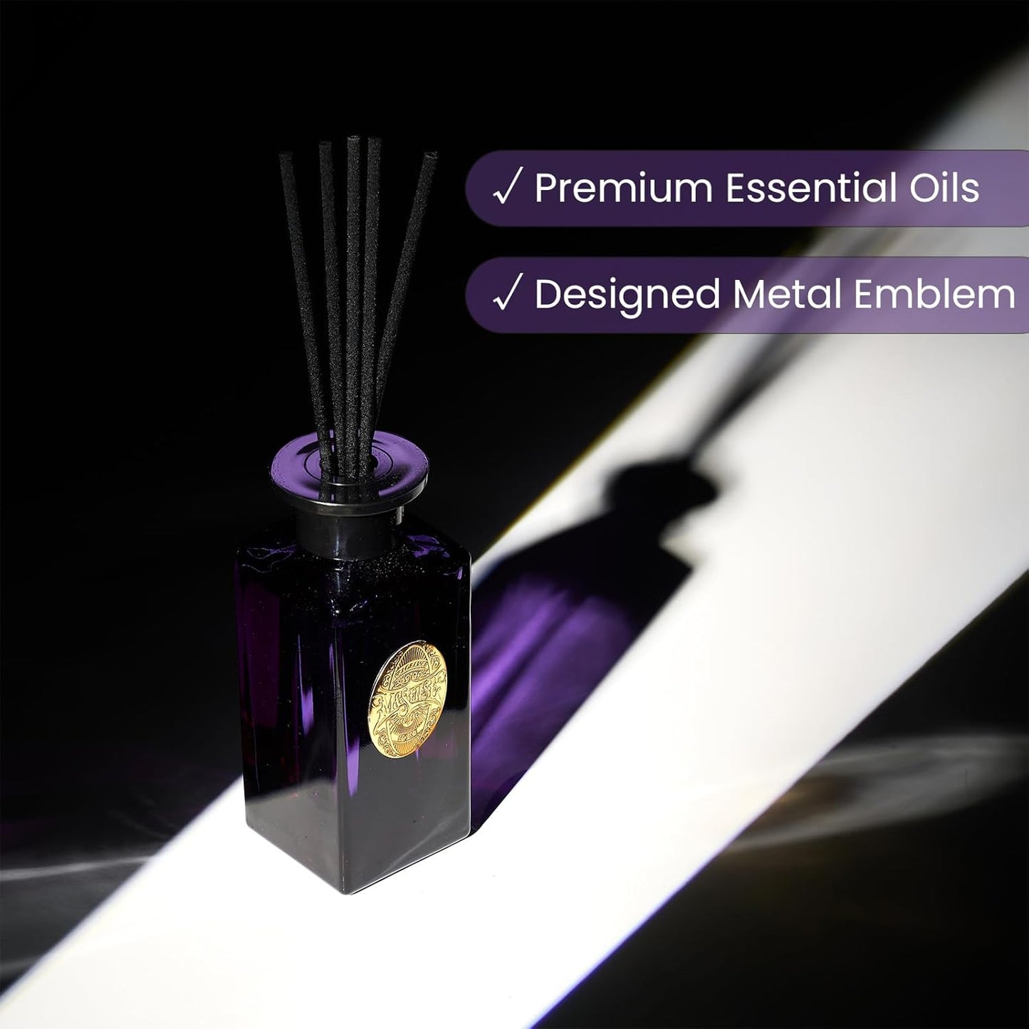 M&SENSE 6.3 oz Large Reed Diffuser Set | Lime+Basil Scent Oil Diffuser with Sticks | Hotel Collection Non-Toxic Home Fragrance |for Bedroom Bathroom Living Room - Colors B