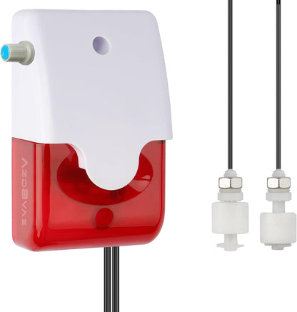 High / Low Water Level Alarm Sensor Detector Not - Overflow, Water Alarm for Sump Pump w/ 120 dB Strobe Siren, Water Leak Sensor,16.4ft Cord, Suitable for Water Tank Aquarium Swimming Pool Basement