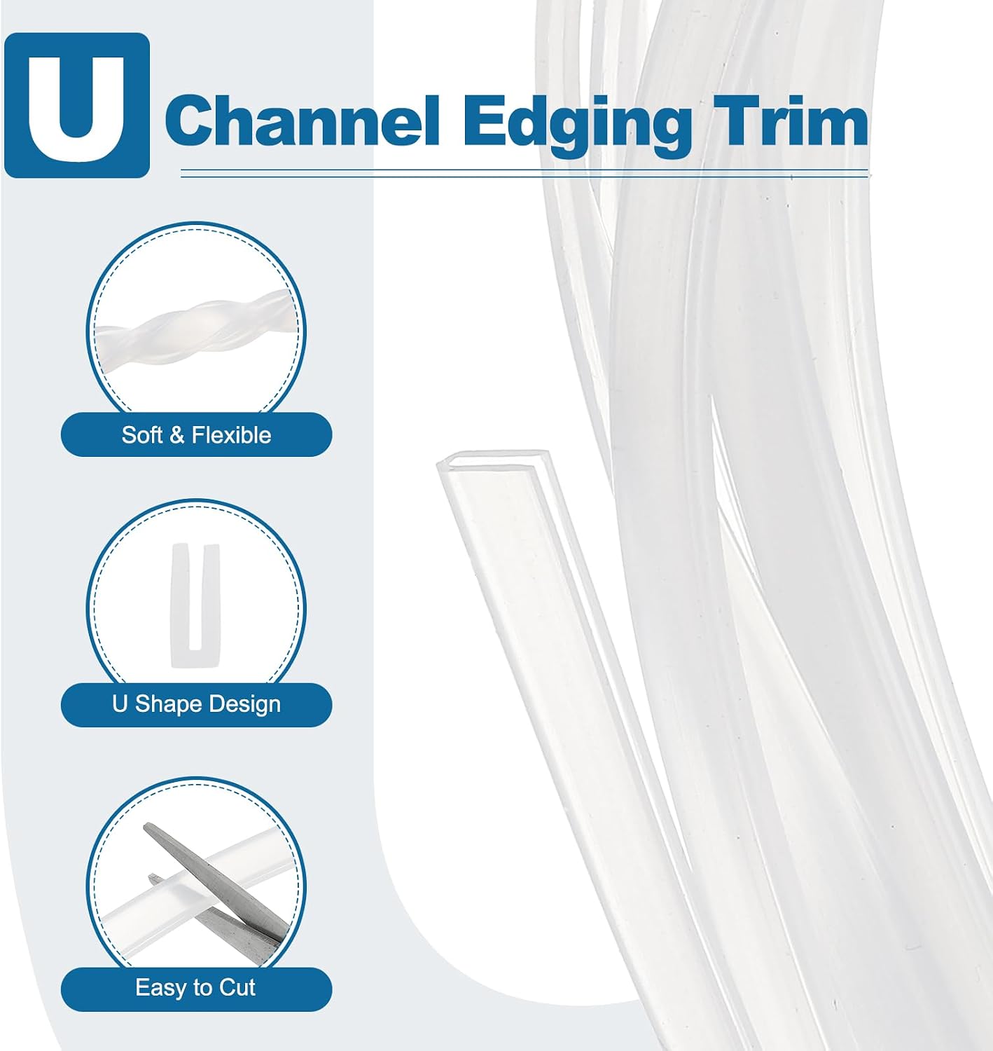 PATIKIL U Channel Edging Trim, 26Ft Sheet Metal Edge Guard Protector Rubber Edge Trim Air Sealed Seal Strip, 5/64" Slot, Fits 1/16"-5/64" Edge, 9/32" x5/128 x5/32