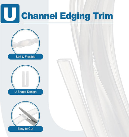 PATIKIL U Channel Edging Trim, 26Ft Sheet Metal Edge Guard Protector Rubber Edge Trim Air Sealed Seal Strip, 5/64" Slot, Fits 1/16"-5/64" Edge, 9/32" x5/128 x5/32
