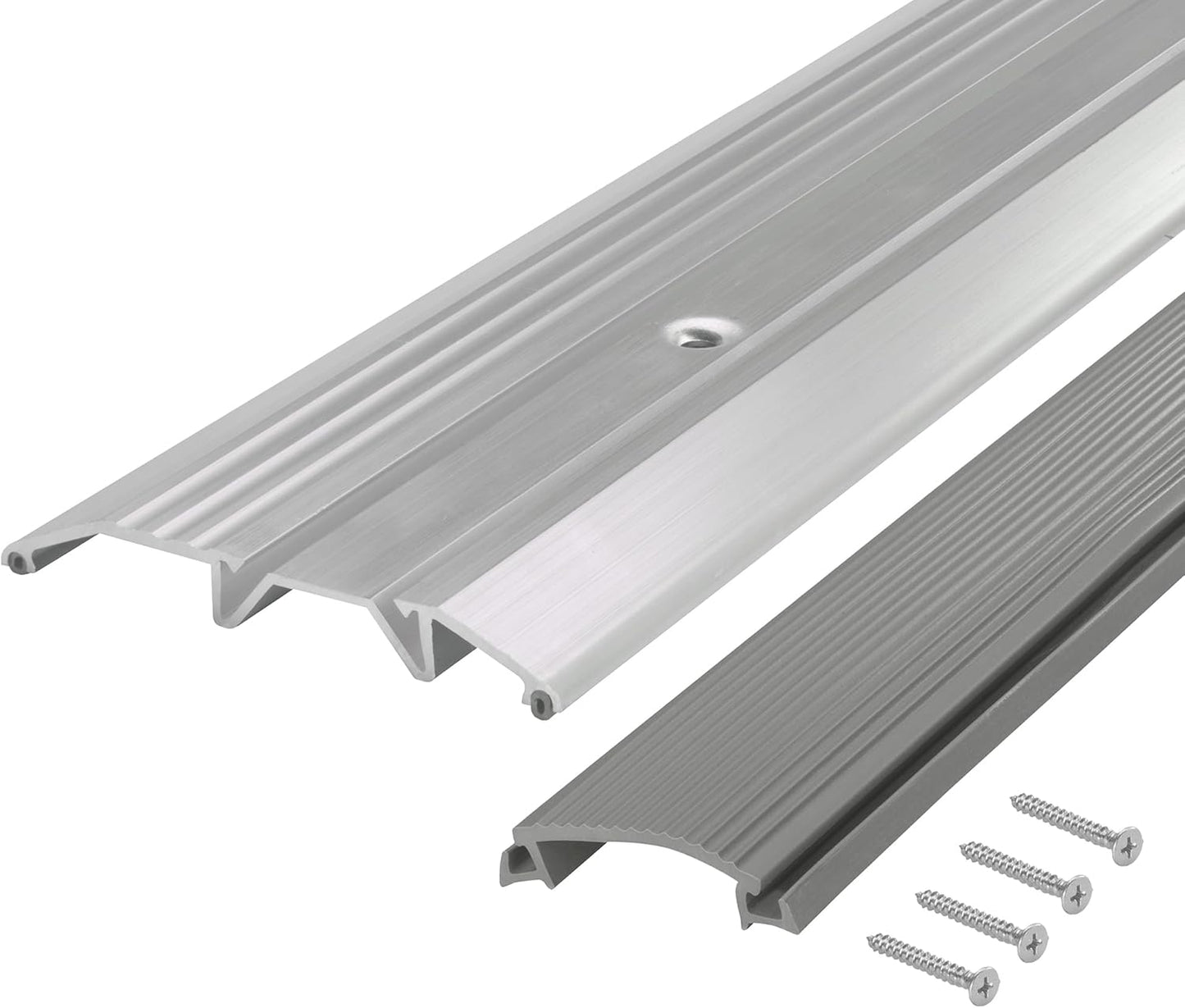 M-D Building Products 08102 3-3/4 in. x 3/4 in. x 36 in. Silver Aluminum and Vinyl Heavy-Duty Low-Profile Threshold