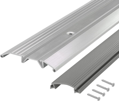 M-D Building Products 08102 3-3/4 in. x 3/4 in. x 36 in. Silver Aluminum and Vinyl Heavy-Duty Low-Profile Threshold