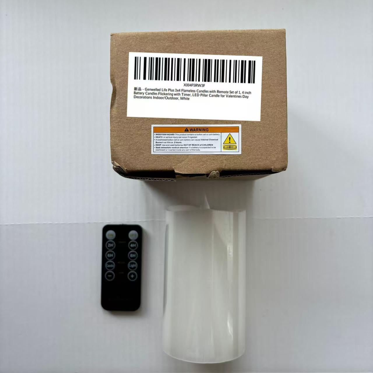 3x3 Flameless Candles with Remote Set of 2, 3 inch Battery Candles Flickering with Timer, LED Pillar Candle for Indoor/Outdoor, White