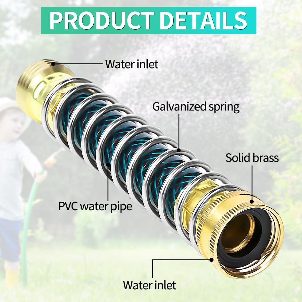 2 Way Garden Hose Y Splitter, 3/4 Inch Heavy Duty Metal Faucet Splitter | 2 Pack 3/4" Garden Hose Splitter Heavy Duty Water Faucet Splitter with Comfortable Rubberized Grip + 6 Extra Rubber Washers