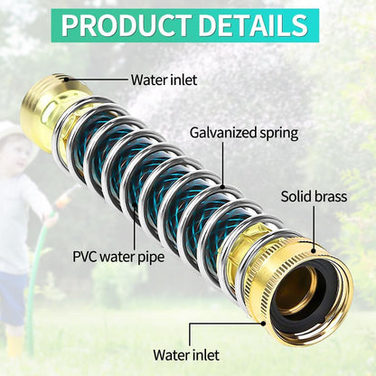 2 Way Garden Hose Y Splitter, 3/4 Inch Heavy Duty Metal Faucet Splitter | 2 Pack 3/4" Garden Hose Splitter Heavy Duty Water Faucet Splitter with Comfortable Rubberized Grip + 6 Extra Rubber Washers