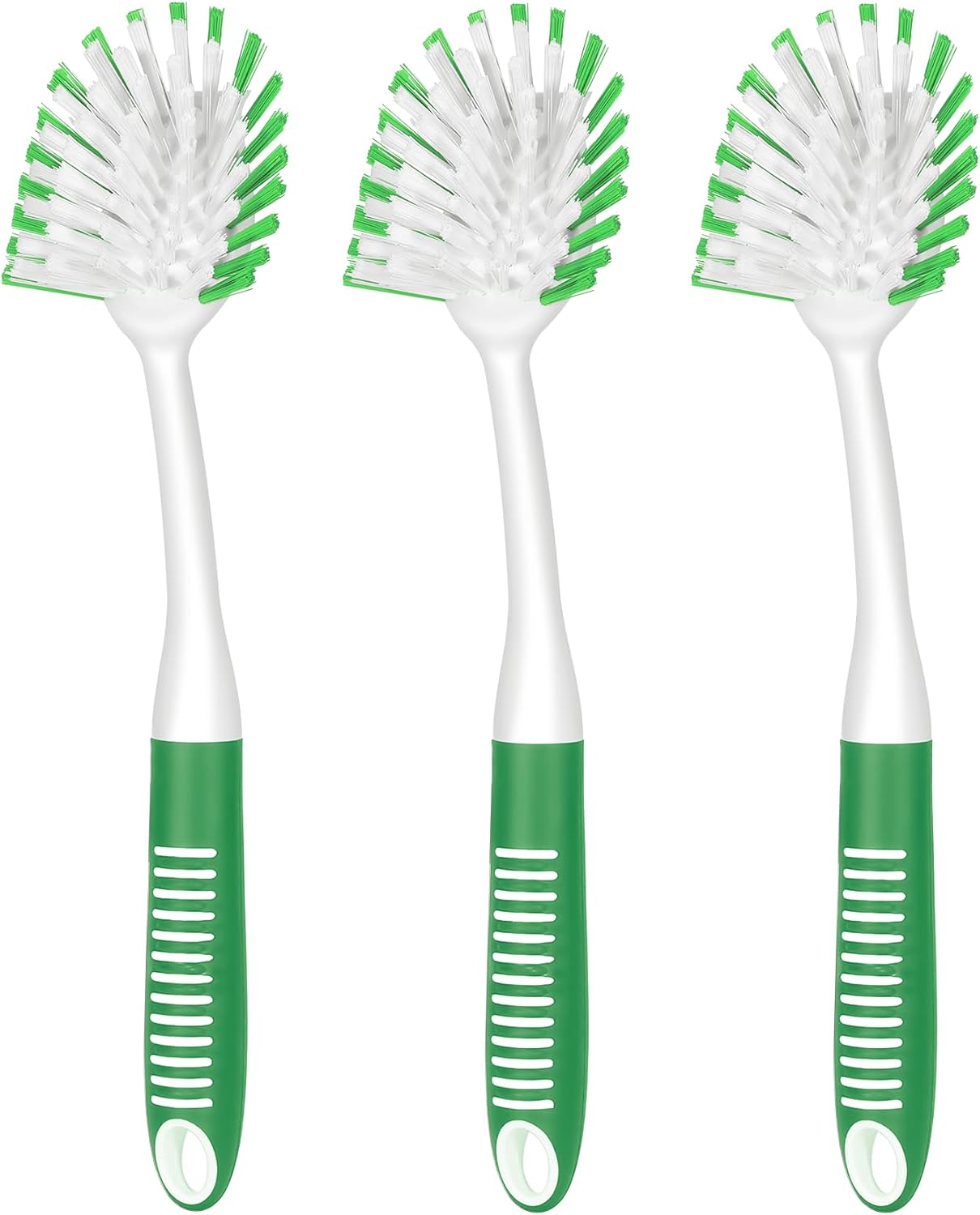 SetSail Dish Brush with Handle, 2 Pack Stiff Bristles Dish Scrubber with Built-in Scraper Dish Scrub Brushes for Cleaning Dishes, Pots and Pans, Kitchen Sink