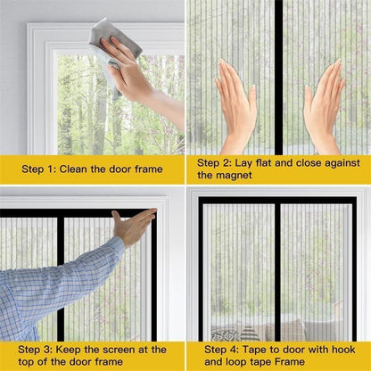 Premium Magnetic Screen Door, Heavy-Duty Reinforced Mesh, Ultra-Dense Weave, Smooth Auto-Close, Pets & Kids – Hands-Free, No-Gap Seal