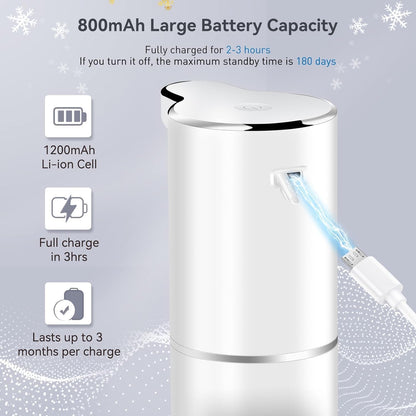 Secura Foaming Soap Dispenser, 10oz/300ml Touchless Automatic Soap Dispenser with Adjustable Volume Control, Rechargeable Hands Free Soap Dispenser for Kitchen, Bathroom (White)