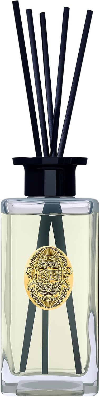 M&SENSE 6.3 oz Large Reed Diffuser Set | Lime+Basil Scent Oil Diffuser with Sticks | Hotel Collection Non-Toxic Home Fragrance |for Bedroom Bathroom Living Room - Colors A
