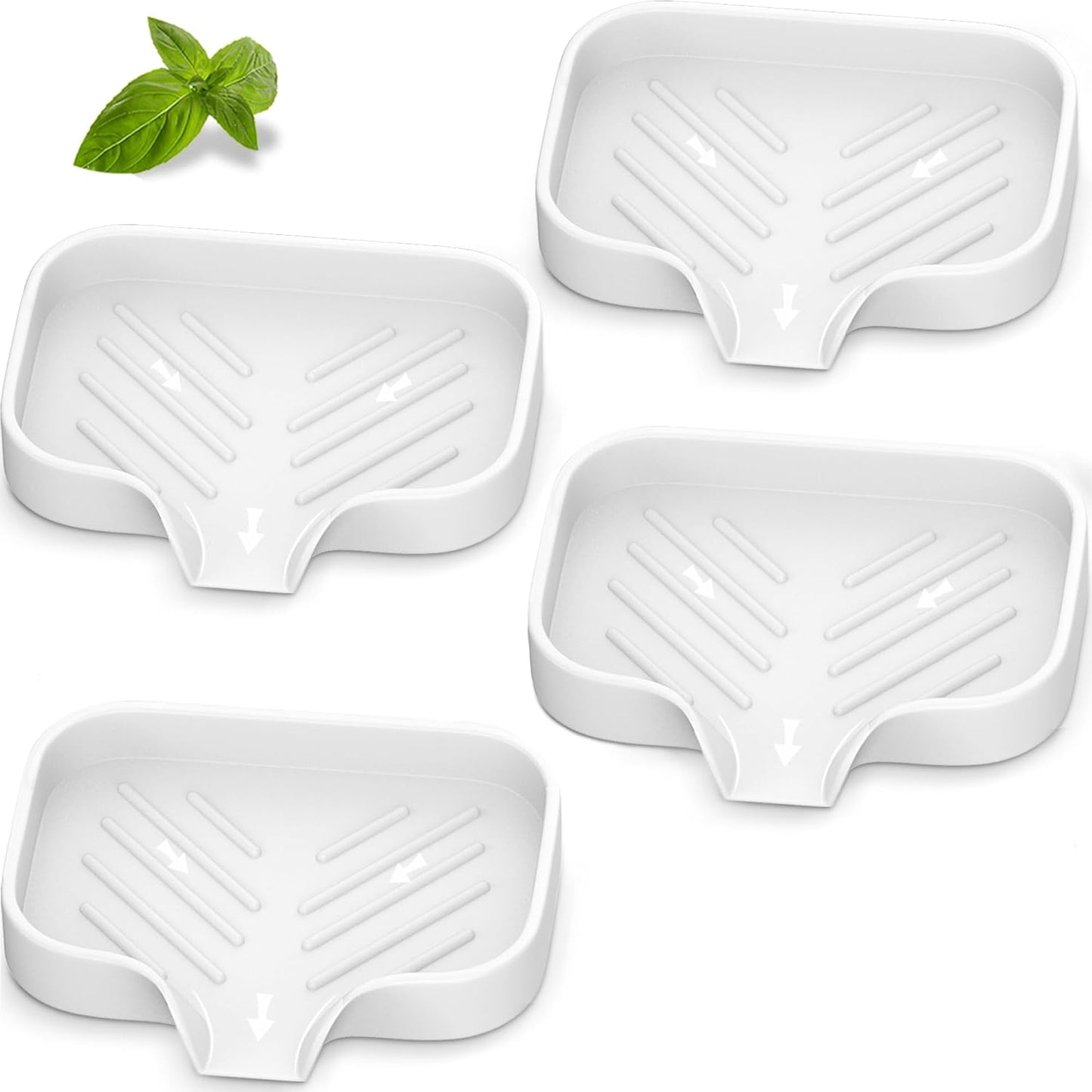 Great Silicone Soap Dish - 4 Pcs Thickened Self-Draining Soap Tray for Shower & Bathtub-Great High-Purity Silicone Soap Dish