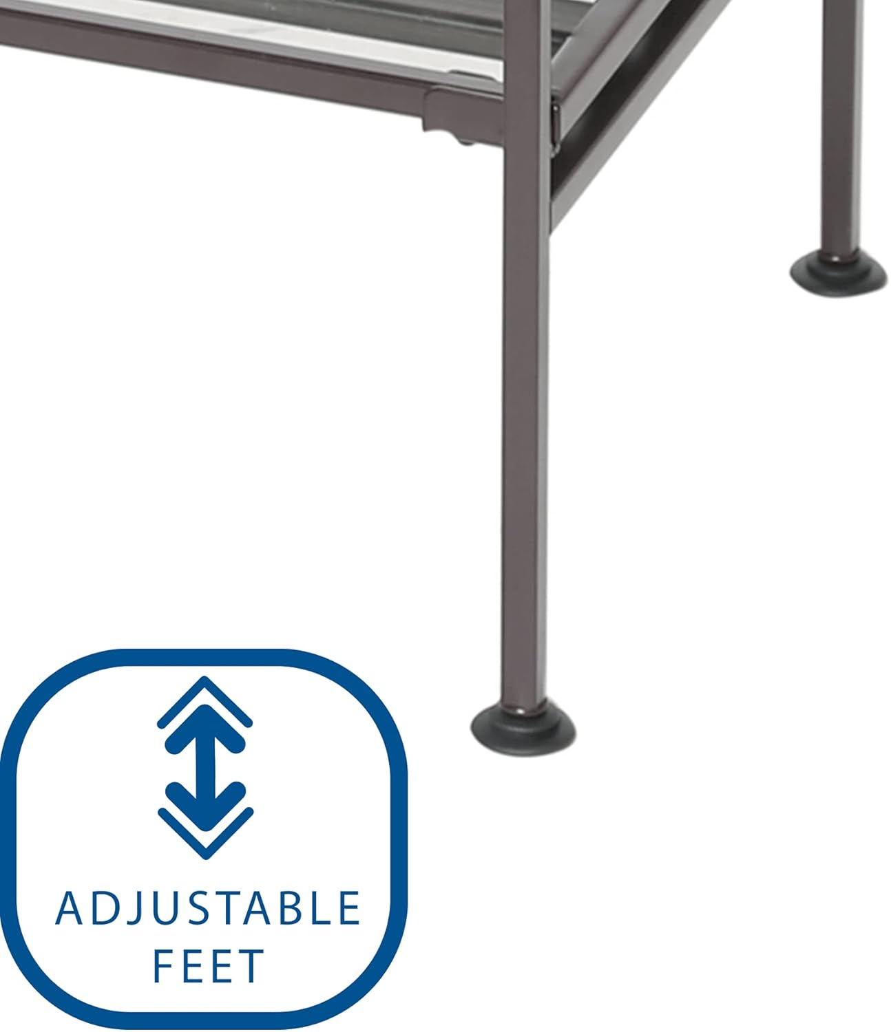 Seville Classics Sturdy Freestanding Storage Shelf for Bedroom, Closet, Entryway, Dorm Room Organizer Stackable Durable Metal Shoe Rack Ash Gray Slat, 3-Tier