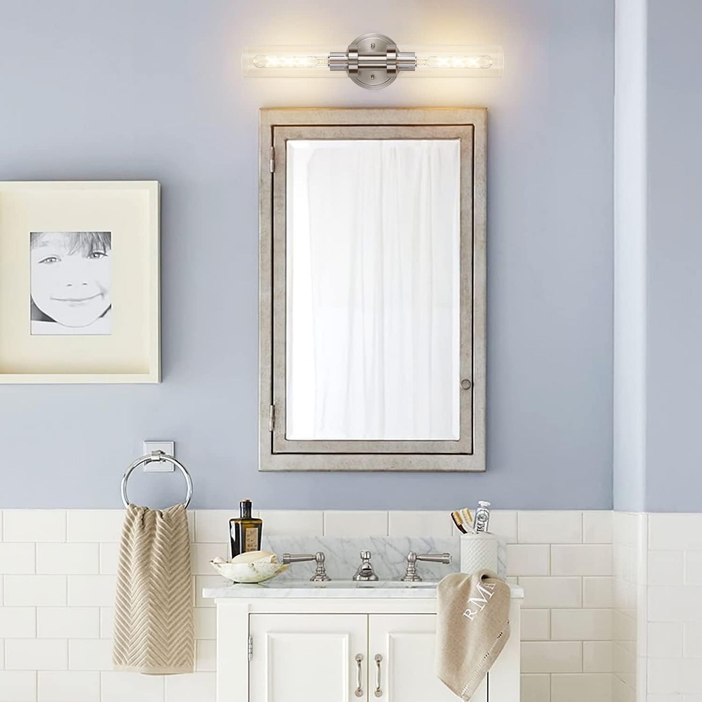 SANTOSTOCK Gold Battery Operated Wall Sconce Set of 2, 12000mAh Rechargeable Wall Lights with Remote Control, Wireless Dimmable Wall Lamps for Bedroom Living Room Bathroom Hallway Stairwell