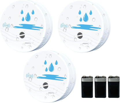 5 Pack Water Leak Detectors for Home, 100dB Waterproof Water Sensor Alarm Leak Detector for Basements, Bathrooms, Laundries, Sinks, and Windows(Battery Included)