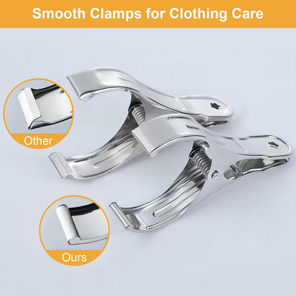 Coideal Beach Towel Chair Clips - 10 Pack Pool Cover Clips Stainless Steel Quilt Clamps Metal Large Heavy Duty Clothes Pins Windproof for Sunbed Lounge Cruise