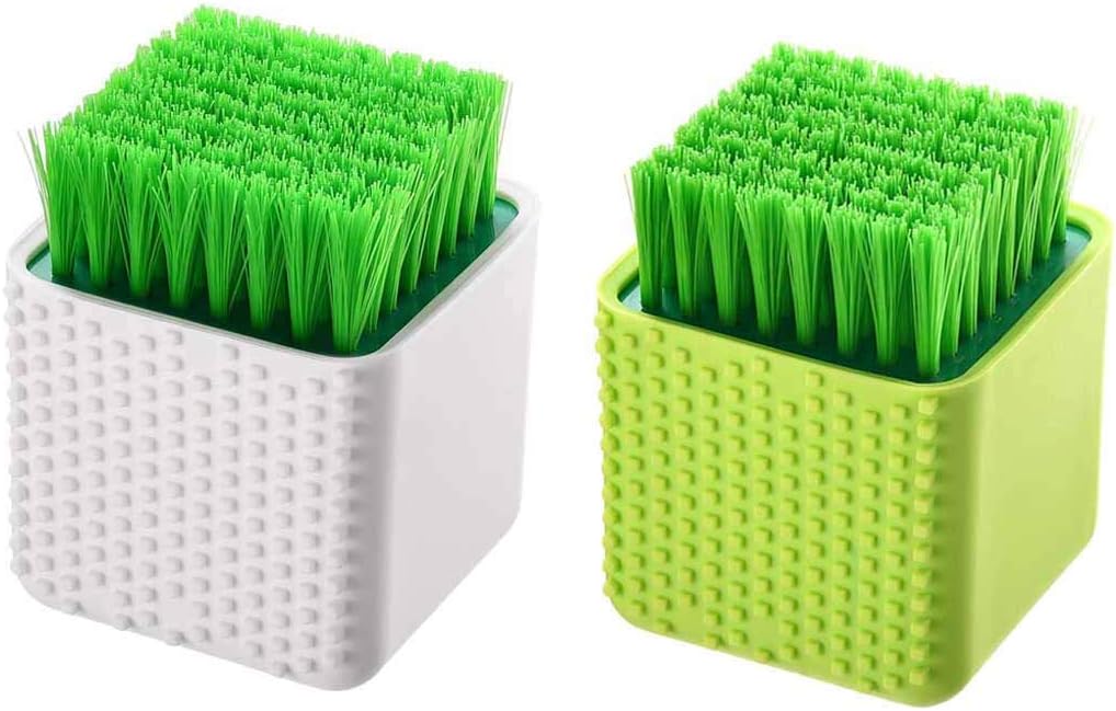 2 Pack Silicone Laundry Brush Scrub Multi-use Household Cloth Washing Brush Dual-use Scrubbing Brush for Clothes Underwear Shoes, Plastic Soft Cleaning Tool